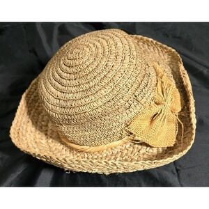 Jeff Gordon Inc Women's Straw Hat Band Ornamental Bow Round Roll Brim